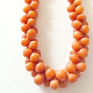Coral Treasure: Dogbone Shaped Beads Choker Necklace